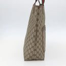 GUCCI GG Supreme Web Sherry Line Tragetasche PVC Beige Auth ti3595-3