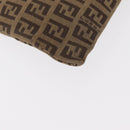 FENDI Zucchino Canvas Pouch Brown Auth ti3596-10