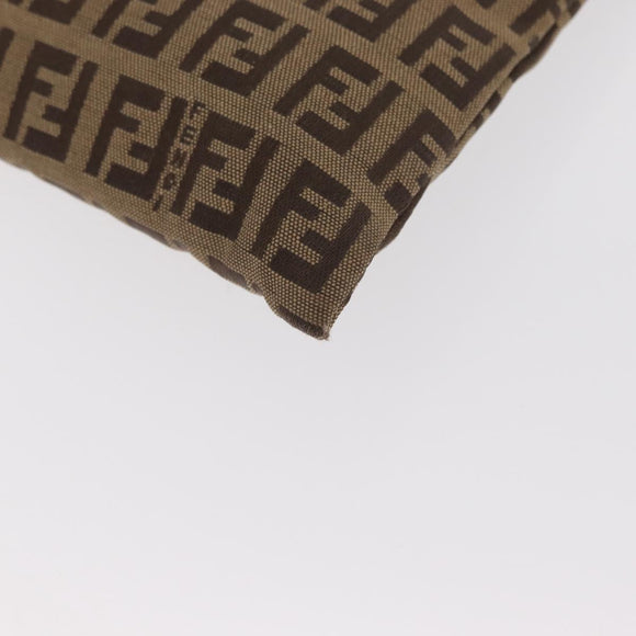FENDI Zucchino Canvas Pouch Brown Auth ti3596