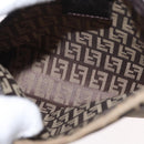 FENDI Zucchino Canvas Pouch Brown Auth ti3596-14