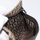 FENDI Zucchino Canvas Pouch Brown Auth ti3596-16