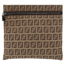 FENDI Zucchino Canvas Pouch Brown Auth ti3596-2