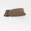 FENDI Zucchino Canvas Pouch Brown Auth ti3596-5