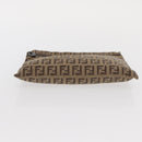 FENDI Zucchino Canvas Pouch Brown Auth ti3596-7