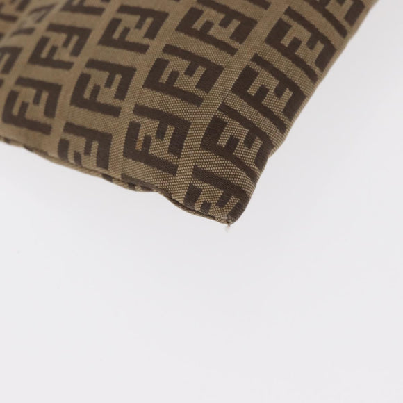 FENDI Zucchino Canvas Pouch Brown Auth ti3596