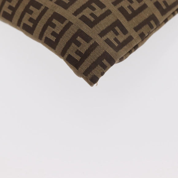 FENDI Zucchino Canvas Pouch Brown Auth ti3596