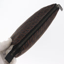 FENDI Zucchino Canvas Pouch Dark Brown Auth ti3597-5