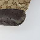 GUCCI GG Canvas Shoulder Bag Beige Silver 145857 Auth ti3599-10