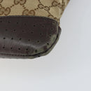 GUCCI GG Canvas Shoulder Bag Beige Silver 145857 Auth ti3599-12