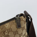 GUCCI GG Canvas Shoulder Bag Beige Silver 145857 Auth ti3599-15