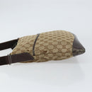 GUCCI GG Canvas Shoulder Bag Beige Silver 145857 Auth ti3599-5