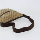 GUCCI GG Canvas Shoulder Bag Beige Silver 145857 Auth ti3599-7