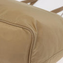 PRADA Tote Bag Nylon Beige Silver Auth ti3600-16