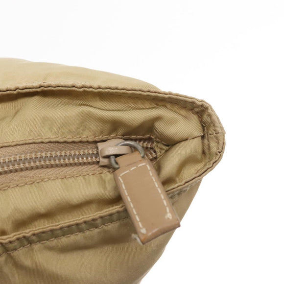 PRADA Tote Bag Nylon Beige Silver Auth ti3600