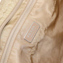 PRADA Tote Bag Nylon Beige Silver Auth ti3600-18