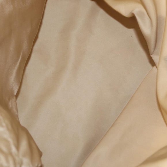 PRADA Tote Bag Nylon Beige Silver Auth ti3600