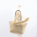 PRADA Tote Bag Nylon Beige Silver Auth ti3600-23