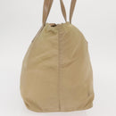 PRADA Tote Bag Nylon Beige Silver Auth ti3600-4