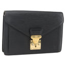 LOUIS VUITTON Epi Serie Dragonne Clutch Bag Black Noir M52612 LV Auth ti3606-1