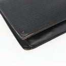 LOUIS VUITTON Epi Serie Dragonne Clutch Bag Black Noir M52612 LV Auth ti3606-16