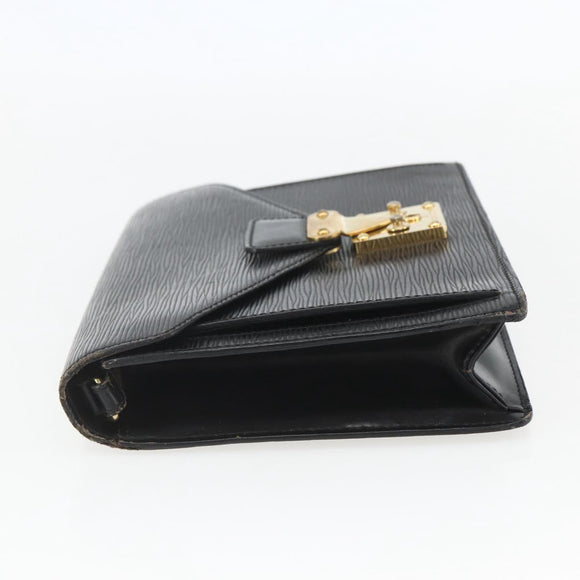 LOUIS VUITTON Epi Serie Dragonne Clutch Bag Black Noir M52612 LV Auth ti3606