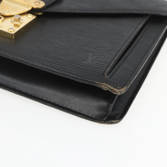 LOUIS VUITTON Epi Serie Dragonne Clutch Bag Black Noir M52612 LV Auth ti3606
