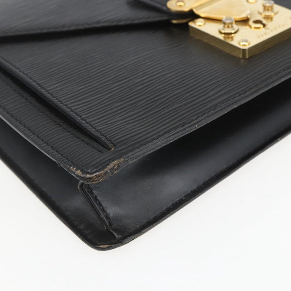 LOUIS VUITTON Epi Serie Dragonne Clutch Bag Black Noir M52612 LV Auth ti3606