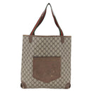 GUCCI GG Supreme Web Sherry Line Tote Bag PVC Beige Auth ti3608-13