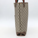 GUCCI GG Supreme Web Sherry Line Tote Bag PVC Beige Auth ti3608-4