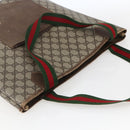 GUCCI GG Supreme Web Sherry Line Tote Bag PVC Beige Auth ti3608-6