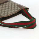 GUCCI GG Supreme Web Sherry Line Tote Bag PVC Beige Auth ti3608-7