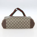 GUCCI GG Supreme Web Sherry Line Tote Bag PVC Beige Auth ti3608-5