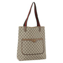 GUCCI GG Supreme Web Sherry Line Tote Bag PVC Beige 39 02 003 Auth ti3609-1