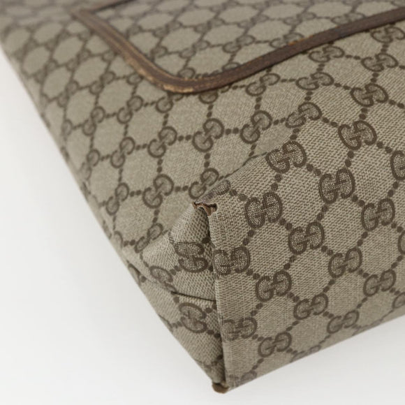 GUCCI GG Supreme Web Sherry Line Tote Bag PVC Beige 39 02 003 Auth ti3609