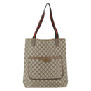 GUCCI GG Supreme Web Sherry Line Tote Bag PVC Beige 39 02 003 Auth ti3609-13
