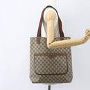 GUCCI GG Supreme Web Sherry Line Tote Bag PVC Beige 39 02 003 Auth ti3609-21