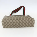 GUCCI GG Supreme Web Sherry Line Tote Bag PVC Beige 39 02 003 Auth ti3609-5