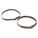 GUCCI Celine GG Supreme Belt Leather 2 Set Black Beige Auth ti3612-1
