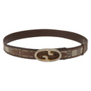 GUCCI Celine GG Supreme Belt Leather 2 Set Black Beige Auth ti3612-2