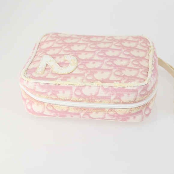 Christian Dior PRADA Pouch Nylon PVC 4 Set Pink Khaki pink Auth ti3613