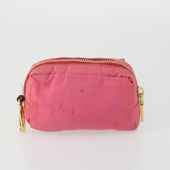 Christian Dior PRADA Pouch Nylon PVC 4 Set Pink Khaki pink Auth ti3613