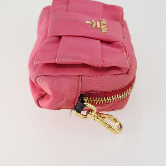 Christian Dior PRADA Pouch Nylon PVC 4 Set Pink Khaki pink Auth ti3613