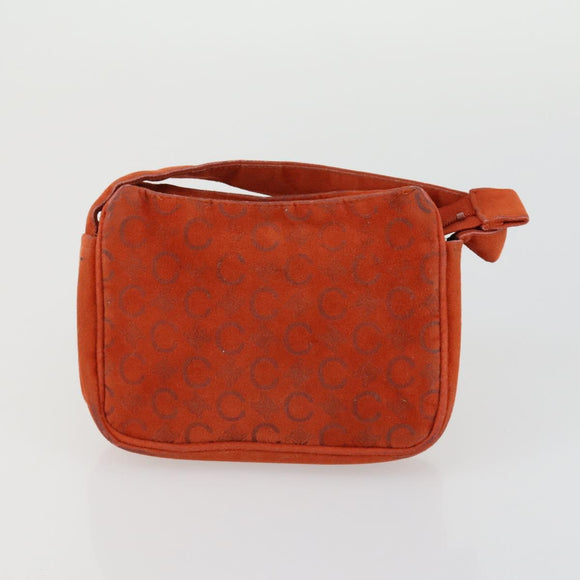 CELINE Macadam Canvas Bag PVC Leather Suede 3 Set Beige Orange Auth ti3616