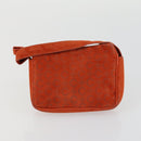 CELINE Macadam Canvas Bag PVC Leather Suede 3 Set Beige Orange Auth ti3616-15