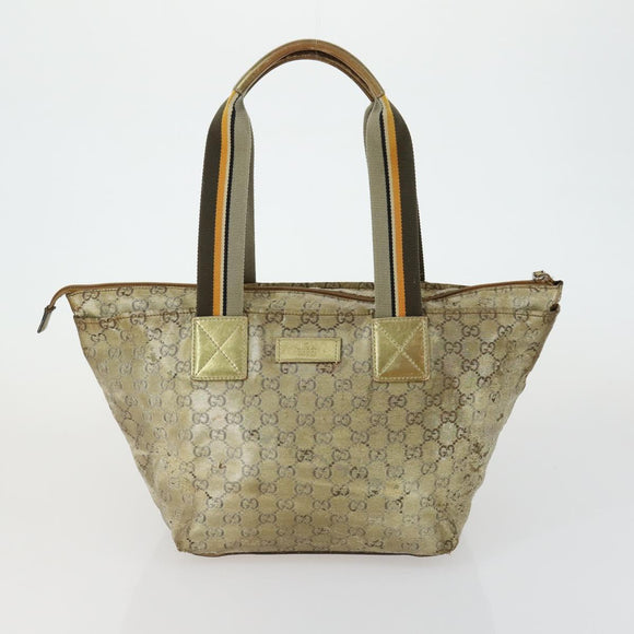 FENDI Gucci Hermes GG Canvas Hand Bag Canvas PVC 3 Set Black Beige Auth ti3619
