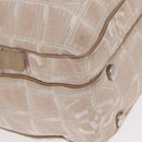 CHANEL New Travel Line Hand Bag Nylon 2way Beige Silver CC Auth ti3621-14
