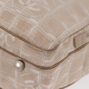 CHANEL New Travel Line Hand Bag Nylon 2way Beige Silver CC Auth ti3621-15