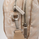 CHANEL New Travel Line Hand Bag Nylon 2way Beige Silver CC Auth ti3621-18