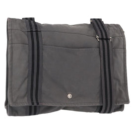 HERMES Fourre Tout Bassas MM Shoulder Bag Canvas Gray Auth ti3623