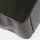 PRADA Hand Bag Nylon Khaki Silver Auth ti3624-12
